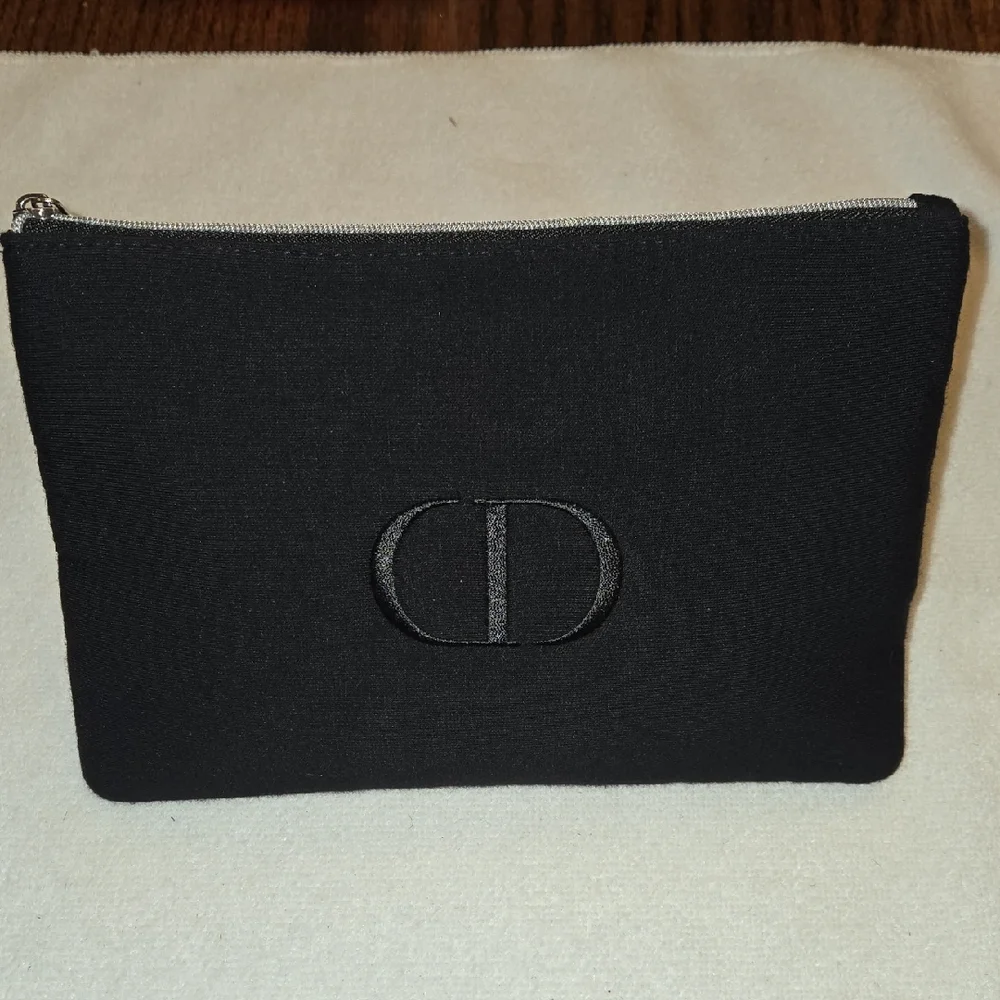 ​✨ Authentic Dior Beauty Black Jersey Pouch | Silver Hardware